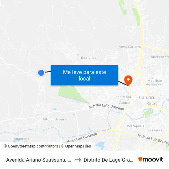 Avenida Ariano Suassuna, 583 to Distrito De Lage Grande map