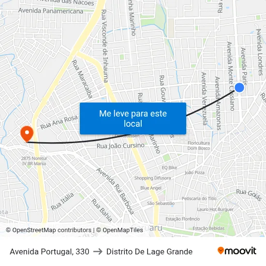 Avenida Portugal, 330 to Distrito De Lage Grande map