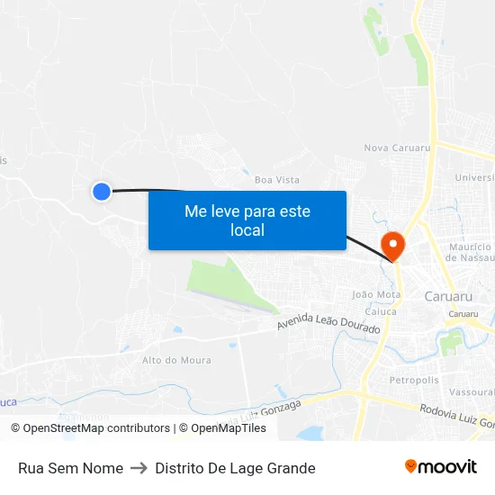 Rua Sem Nome to Distrito De Lage Grande map