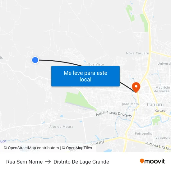 Rua Sem Nome to Distrito De Lage Grande map
