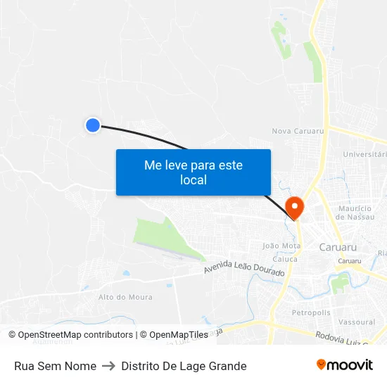 Rua Sem Nome to Distrito De Lage Grande map