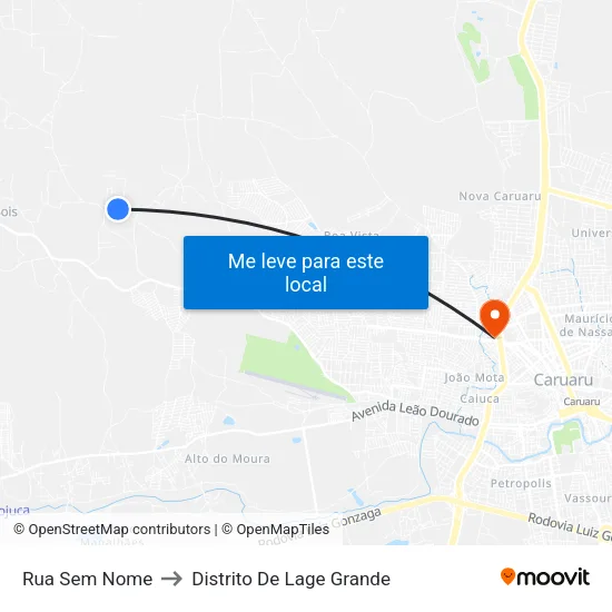 Rua Sem Nome to Distrito De Lage Grande map