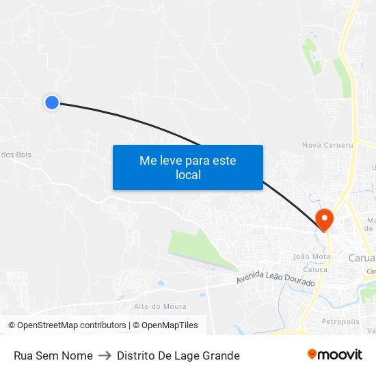 Rua Sem Nome to Distrito De Lage Grande map