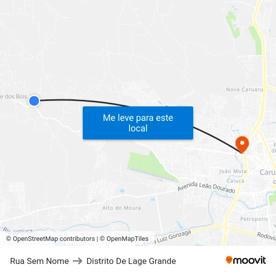 Rua Sem Nome to Distrito De Lage Grande map