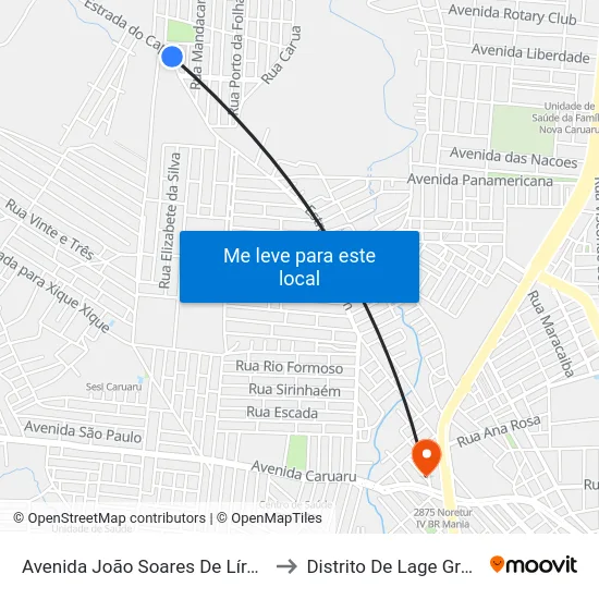 Avenida João Soares De Líra, 570 to Distrito De Lage Grande map