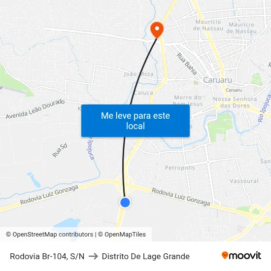 Rodovia Br-104, S/N to Distrito De Lage Grande map
