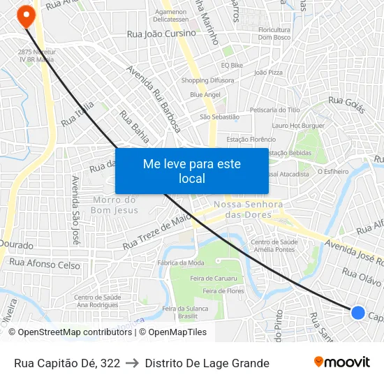 Rua Capitão Dé, 322 to Distrito De Lage Grande map