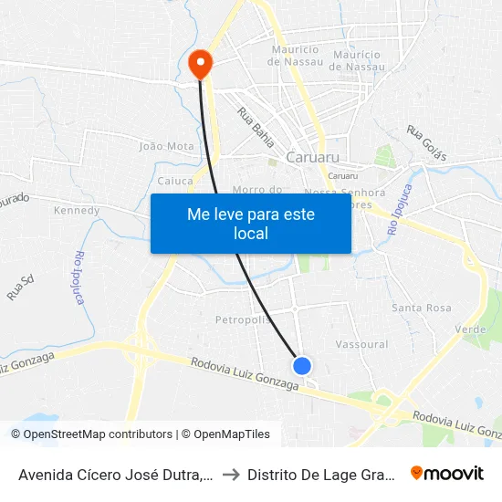 Avenida Cícero José Dutra, 80 to Distrito De Lage Grande map