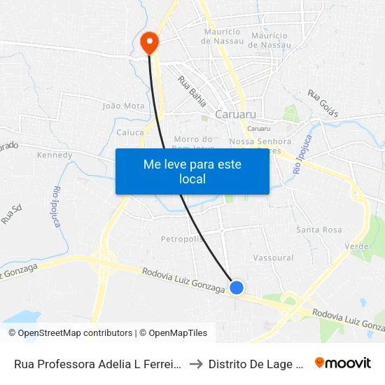 Rua Professora Adelia L Ferreira Sex, 79 to Distrito De Lage Grande map