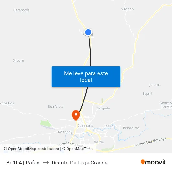 Br-104 | Rafael to Distrito De Lage Grande map