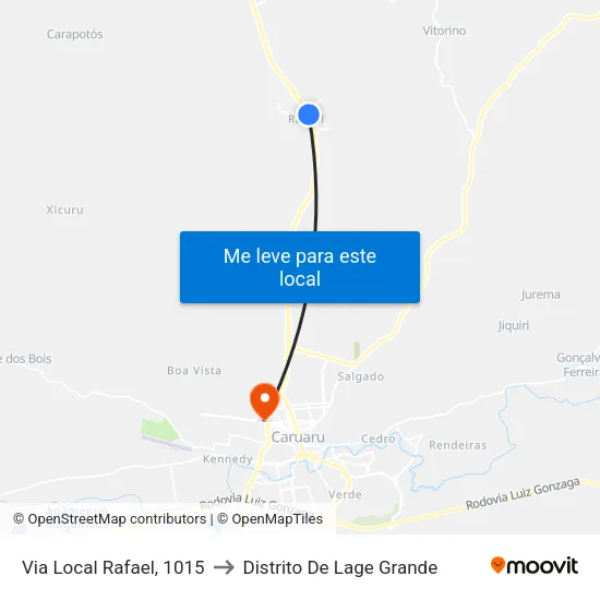Via Local Rafael, 1015 to Distrito De Lage Grande map