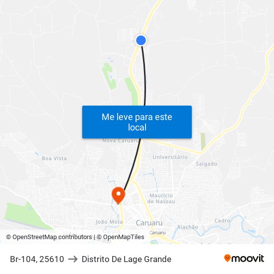 Br-104, 25610 to Distrito De Lage Grande map