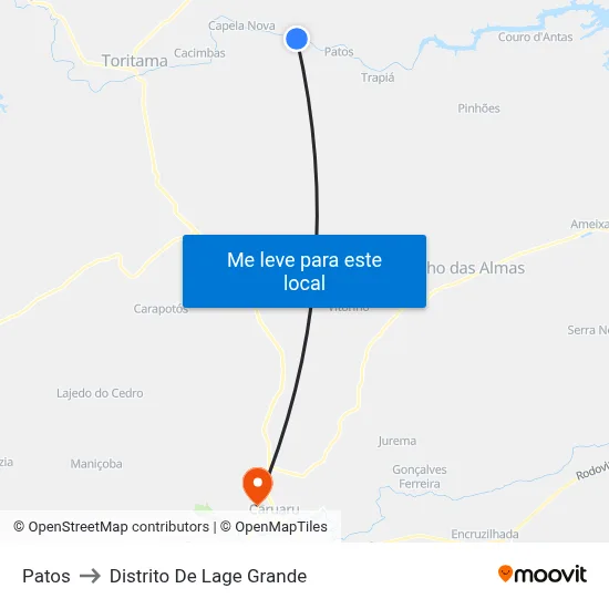 Patos to Distrito De Lage Grande map