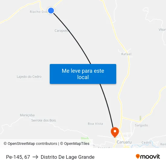 Pe-145, 67 to Distrito De Lage Grande map