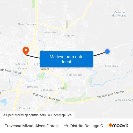 Travessa Mizael Alves Florencio, 246 to Distrito De Lage Grande map