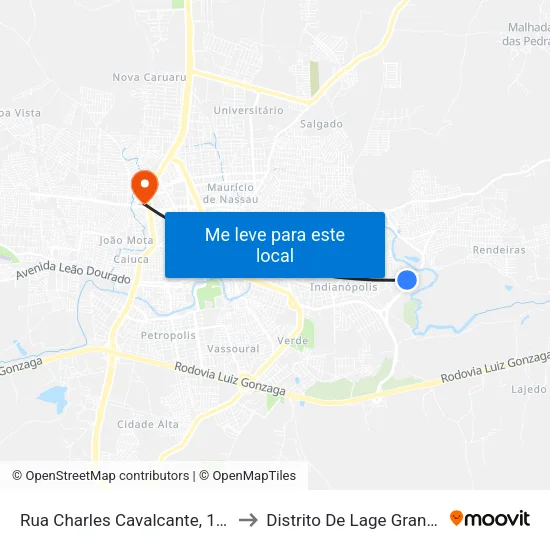 Rua Charles Cavalcante, 181 to Distrito De Lage Grande map