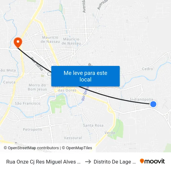 Rua Onze Cj Res Miguel Alves Torres, 400 to Distrito De Lage Grande map