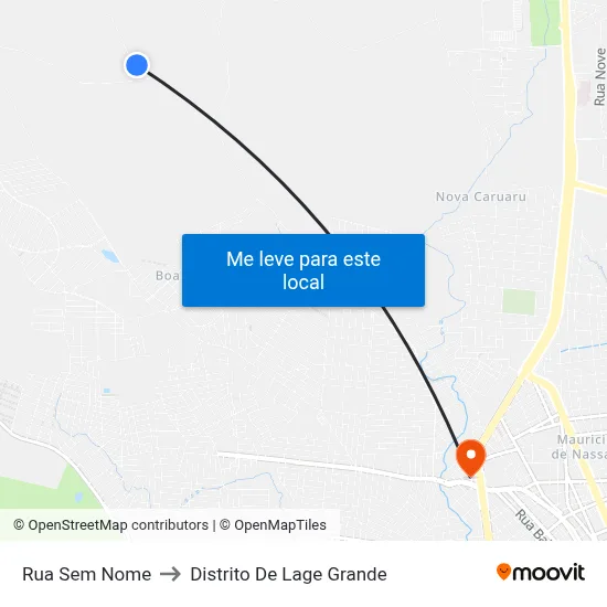 Rua Sem Nome to Distrito De Lage Grande map