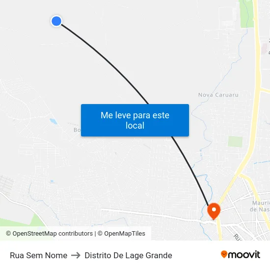 Rua Sem Nome to Distrito De Lage Grande map