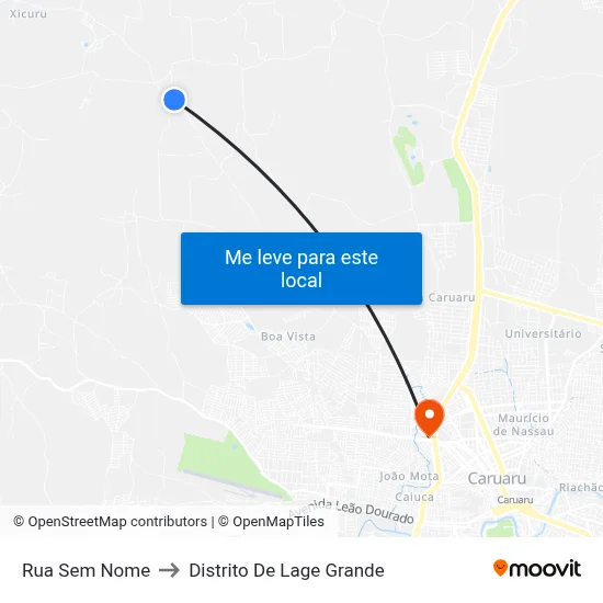 Rua Sem Nome to Distrito De Lage Grande map