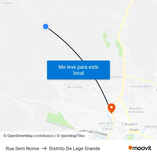 Rua Sem Nome to Distrito De Lage Grande map
