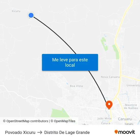 Povoado Xicuru to Distrito De Lage Grande map