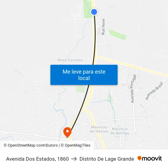 Avenida Dos Estados, 1860 to Distrito De Lage Grande map