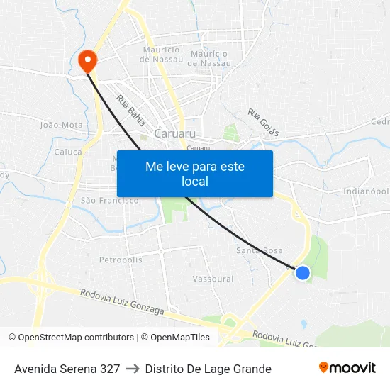 Avenida Serena 327 to Distrito De Lage Grande map