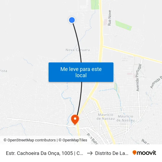 Estr. Cachoeira Da Onça, 1005 | Condomínio Vog Ville to Distrito De Lage Grande map