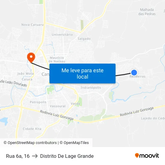 Rua 6a, 16 to Distrito De Lage Grande map