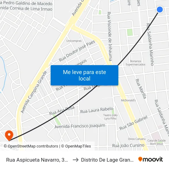 Rua Aspicueta Navarro, 310 to Distrito De Lage Grande map