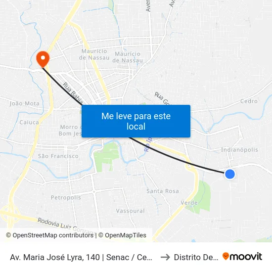 Av. Maria José Lyra, 140 | Senac / Centro De Convenções Djalma Farias Cintra to Distrito De Lage Grande map