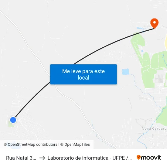 Rua Natal 368 to Laboratorio de informatica - UFPE /CAA map