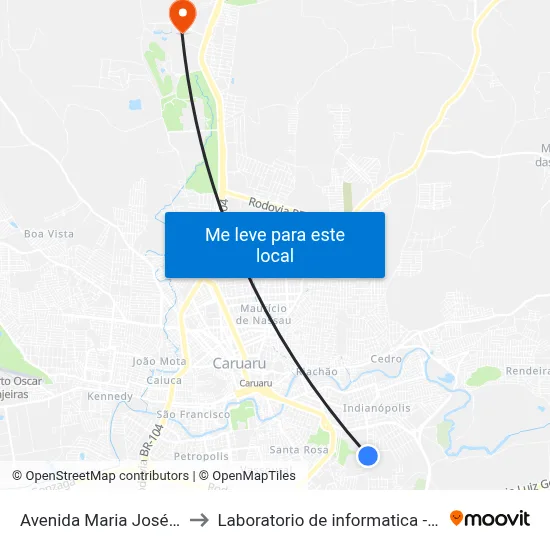 Avenida Maria José Lyra 583 to Laboratorio de informatica - UFPE /CAA map
