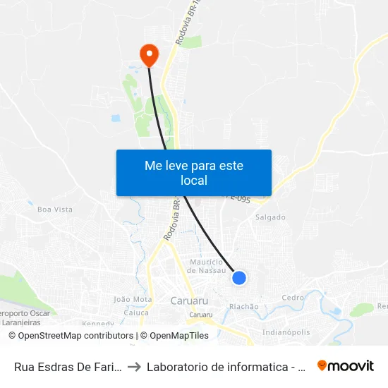 Rua Esdras De Farias, 378 to Laboratorio de informatica - UFPE /CAA map
