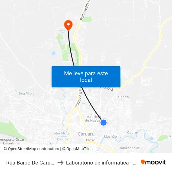 Rua Barão De Caruaru, 158 to Laboratorio de informatica - UFPE /CAA map