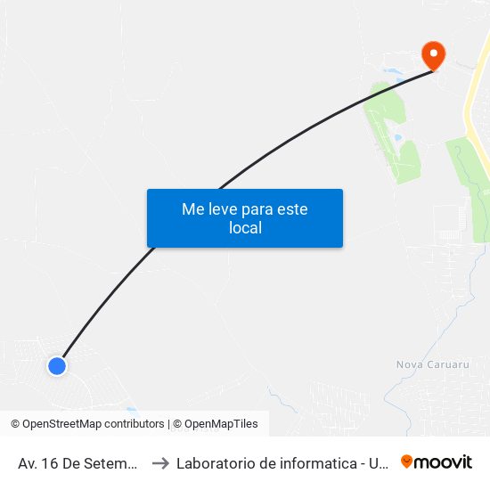 Av. 16 De Setembro, 09 to Laboratorio de informatica - UFPE /CAA map