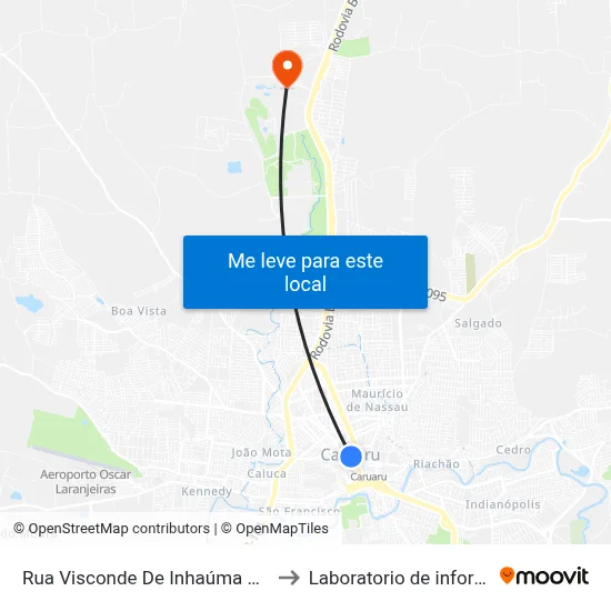 Rua Visconde De Inhaúma 63 | Linhas Intermunicipais to Laboratorio de informatica - UFPE /CAA map