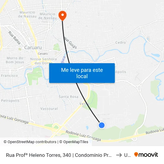 Rua Profº Heleno Torres, 340 | Condomínio Praça Das Palmeiras to Unip map