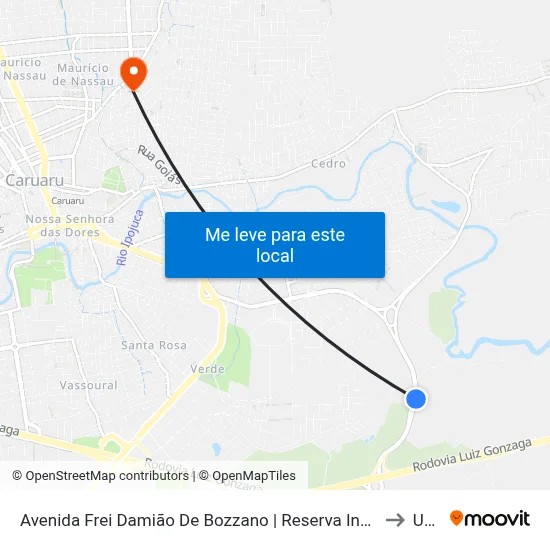 Avenida Frei Damião De Bozzano | Reserva Indianópolis to Unip map