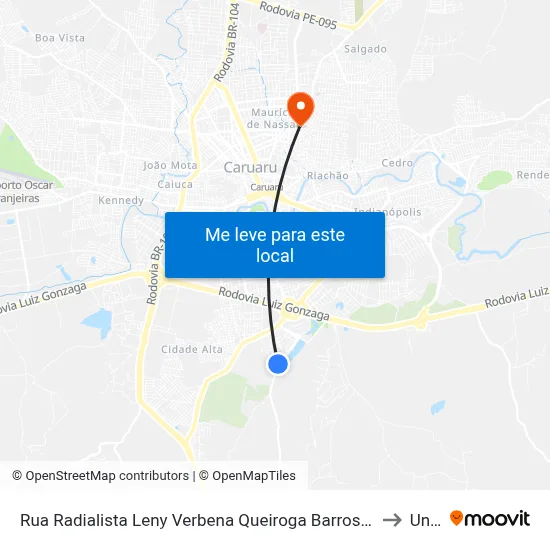 Rua Radialista Leny Verbena Queiroga Barros 201 to Unip map
