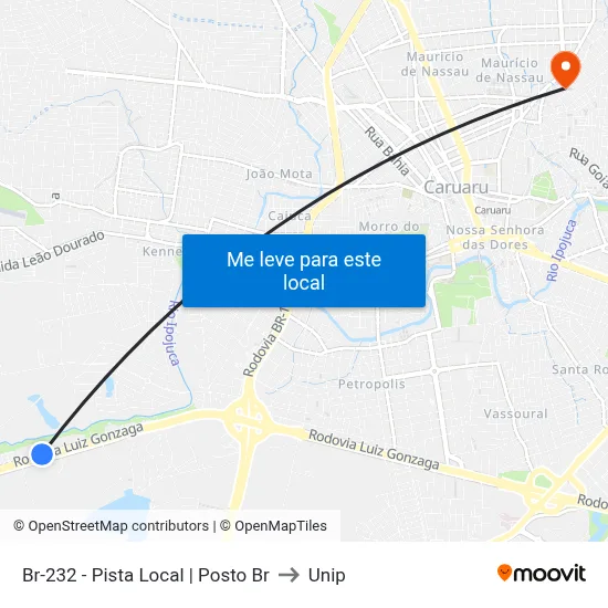 Br-232 - Pista Local | Posto Br to Unip map