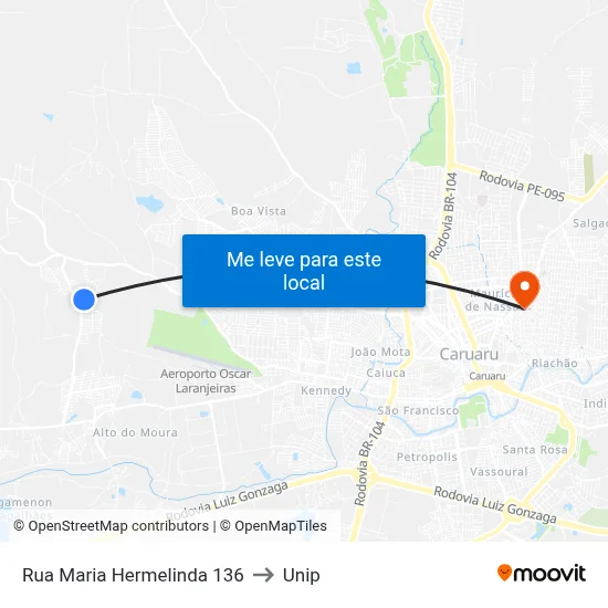 Rua Maria Hermelinda 136 to Unip map