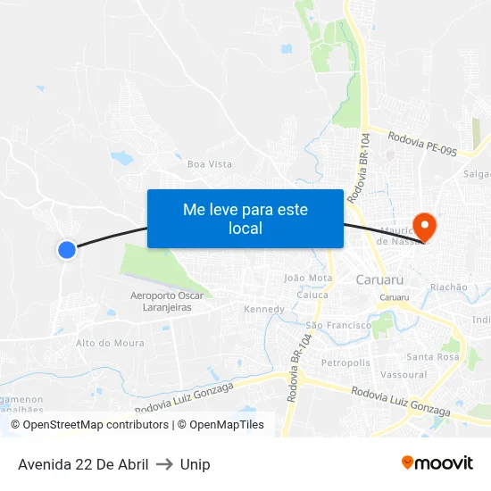 Avenida 22 De Abril to Unip map
