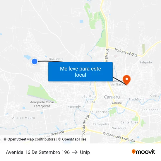 Avenida 16 De Setembro 196 to Unip map