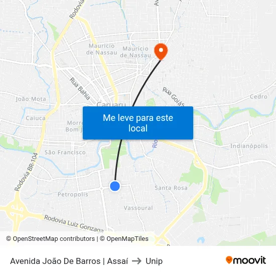Avenida João De Barros | Assaí to Unip map