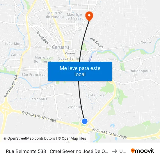 Rua Belmonte 538 | Cmei Severino José De Oliveira to Unip map