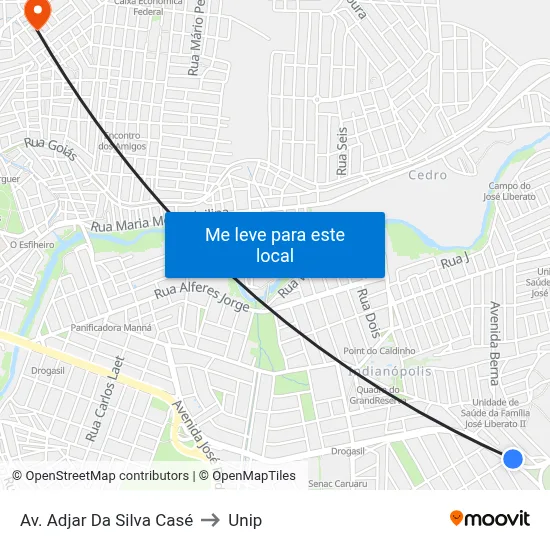 Av. Adjar Da Silva Casé to Unip map