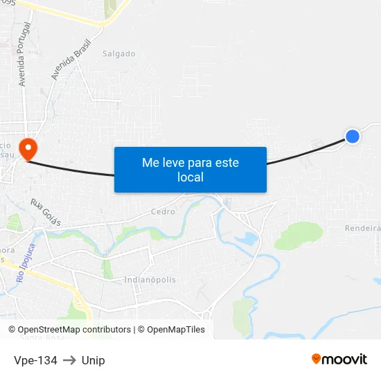 Vpe-134 to Unip map