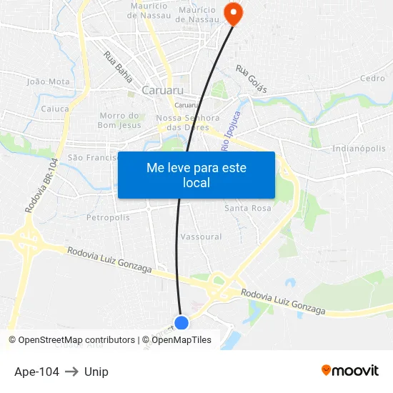 Ape-104 to Unip map